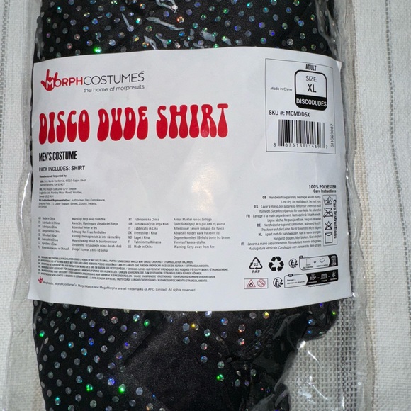 Morph Costumes Disco Dude Metallic Shirt Size XL - Picture 13 of 14